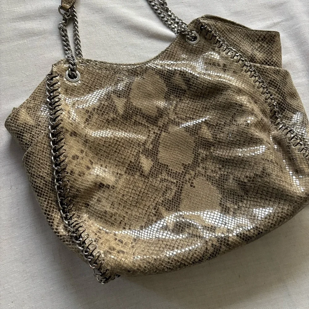 Michael Kors Jet Set Chain Faux Snakeskin Shoulder Tote - Picture 3 of 11